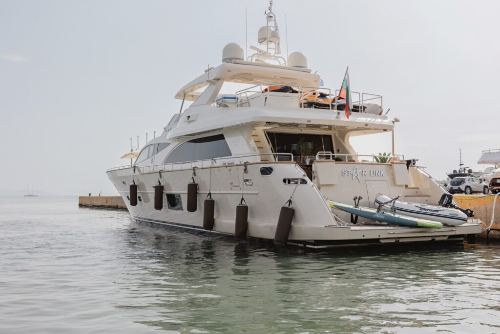 Star link luxury yacht docked